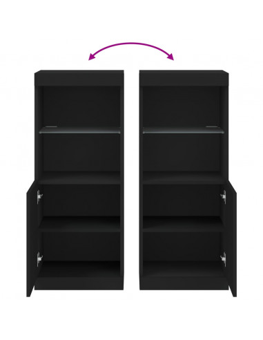 Credenza con Luci LED Nera 41x37x100 cm
