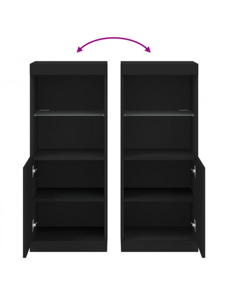 Credenza con Luci LED Nera 41x37x100 cm