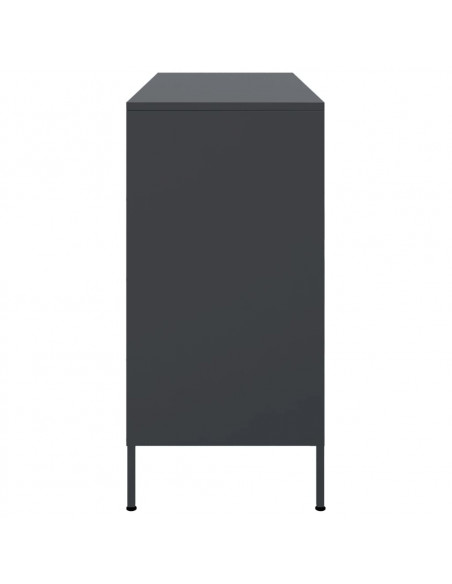 Credenza Antracite 100,5x39x79 cm in Acciaio Laminato a Freddo