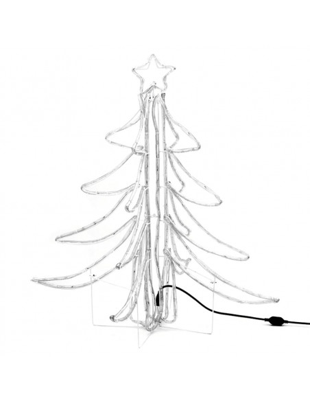 Figura Albero Natale Pieghevole con LED Bianco Caldo 87x87x93cm