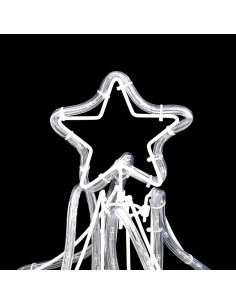 Figura Albero Natale Pieghevole LED 3pz Bianco Caldo 87x87x93cm