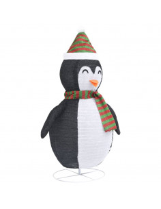 Figura Decorativa Natalizia Pinguino LED Tessuto Pregiato 60 cm