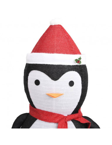 Figura Decorativa Pinguino Natale con LED Tessuto Lusso 180cm