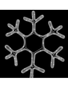 Figura Natalizia Fiocco di Neve LED 2 pz Bianco Caldo 38x37 cm