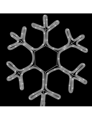 Figura Natalizia Fiocco di Neve LED 2 pz Bianco Caldo 38x37 cm