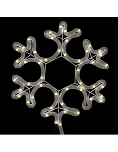 Figura Natalizia Fiocco di Neve LED 3 pz Bianco Caldo 27x27 cm