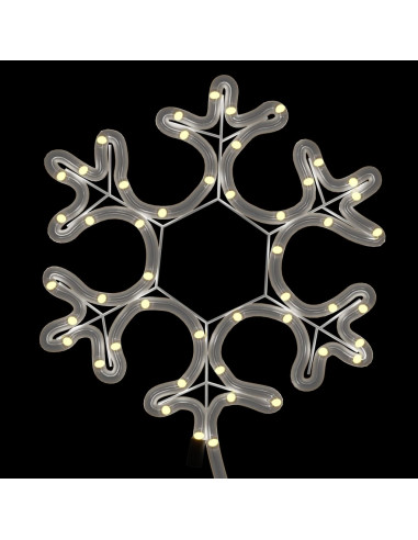 Figura Natalizia Fiocco di Neve LED 3 pz Bianco Caldo 27x27 cm