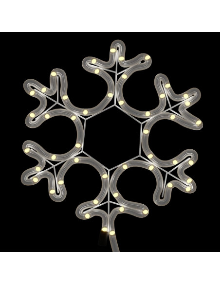 Figura Natalizia Fiocco di Neve LED 3 pz Bianco Caldo 27x27 cm