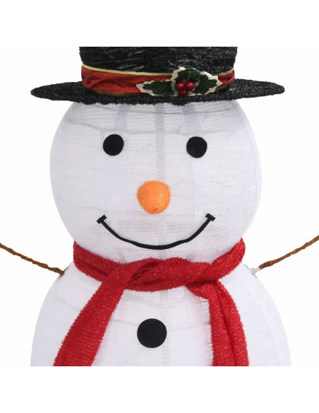 Figura Natalizia Pupazzo di Neve a LED Tessuto Pregiato 120 cm