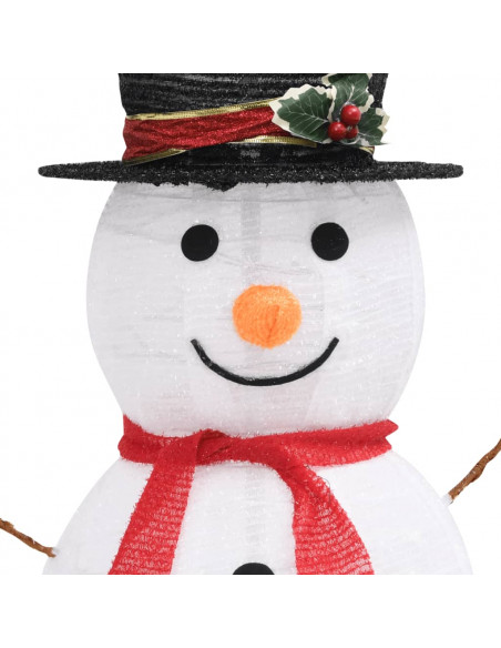 Figura Natalizia Pupazzo di Neve a LED Tessuto Pregiato 90 cm