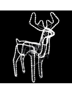 Figure Natale Renne Teste Mobili 2 pz Bianco Freddo 76x42x87 cm 2