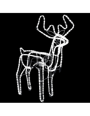 Figure Natale Renne Teste Mobili 2 pz Bianco Freddo 76x42x87 cm