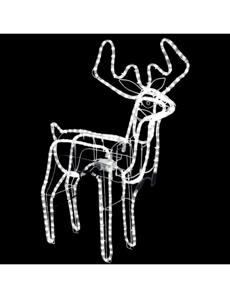 Figure Natale Renne Teste Mobili 2 pz Bianco Freddo 76x42x87 cm