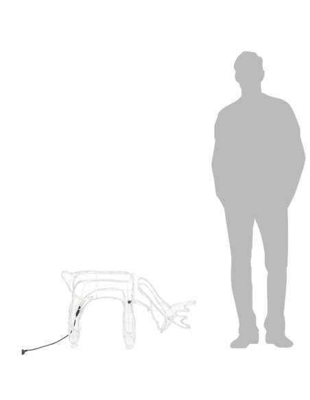 Figure Natalizie Renne 2 pz Bianco Caldo 73x31x45 cm