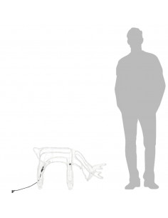 Figure Natalizie Renne 3 pz Bianco Caldo 73x31x45 cm