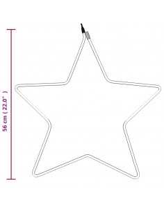 Figure Natalizie Stelle con 48 LED 2pz Bianco Caldo 56 cm