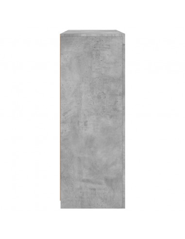 Credenze con Luci LED 3 pz Grigio Cemento in Legno Multistrato