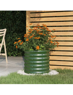 Vaso da Giardino Acciaio Verniciato a Polvere 40x40x36 cm Verde