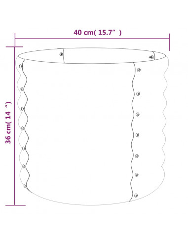 Vaso da Giardino Acciaio Verniciato a Polvere 40x40x36 cm Verde