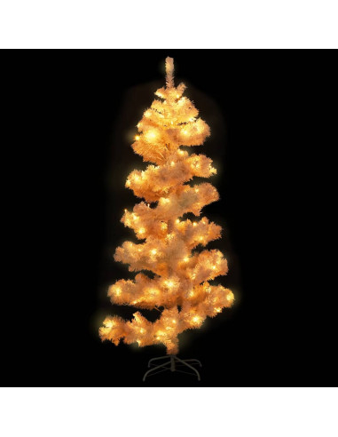 Albero di Natale Preilluminato con Vaso Bianco 150 cm in PVC