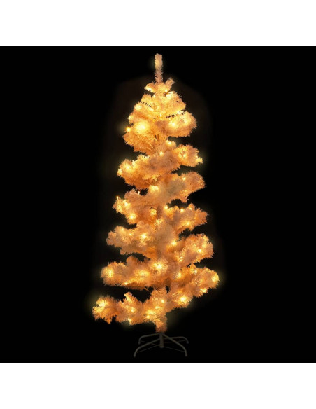 Albero di Natale Preilluminato con Vaso Bianco 150 cm in PVC