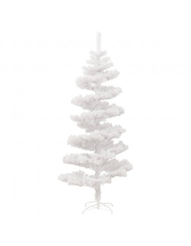 Albero di Natale Preilluminato con Vaso Bianco 150 cm in PVC