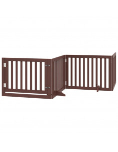 Cancello Cani Porta Pieghevole Marrone 8 Pannelli 640cm Pioppo 2