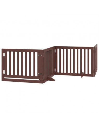 Cancello Cani Porta Pieghevole Marrone 8 Pannelli 640cm Pioppo