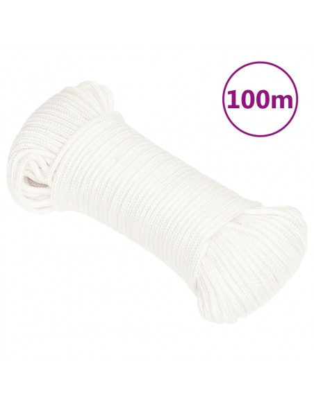 Corda per barca Completamente Bianca 4 mm 100 m in Polipropilene