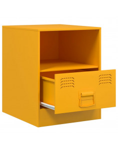 Comodino Giallo Senape 34,5x39x44 cm in Acciaio 2