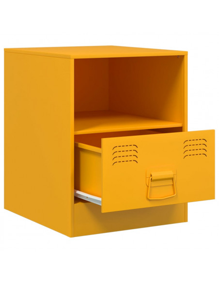 Comodino Giallo Senape 34,5x39x44 cm in Acciaio