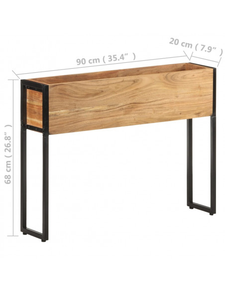Fioriera 90x20x68 cm in Legno Massello di Acacia
