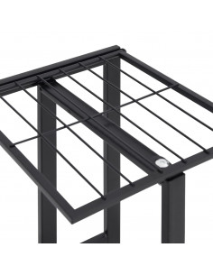 Fioriera a 4 Piani con Ruote 44x23x80 cm Ferro Nero