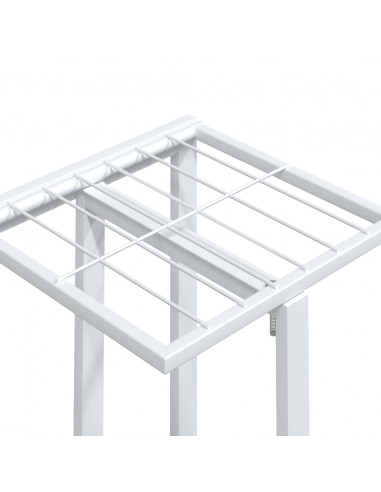 Fioriera a 5 Piani con Ruote 44x23x100 cm Ferro Bianco