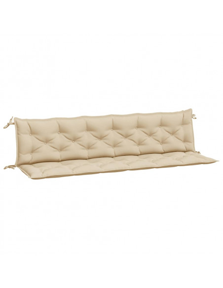 Cuscini Panca da Giardino 2pz Beige 200x50x7cm Tessuto Oxford