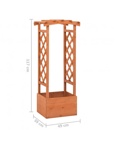 Fioriera a Traliccio con Arco 49x39x117 cm in Legno di Abete