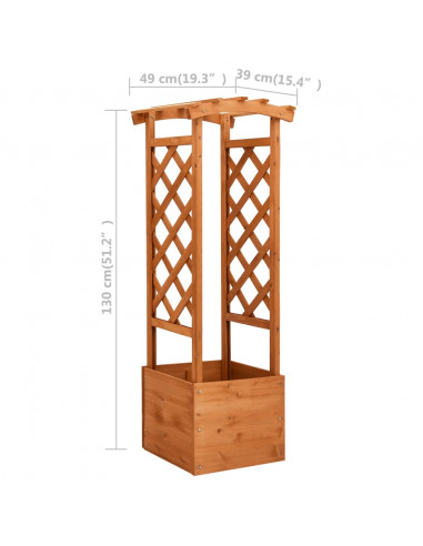 Fioriera a Traliccio con Arco 49x39x130 cm in Legno di Abete