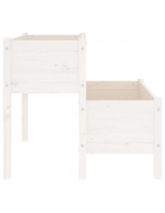 Fioriera Bianca 110x84x75 cm in Legno Massello di Pino 2