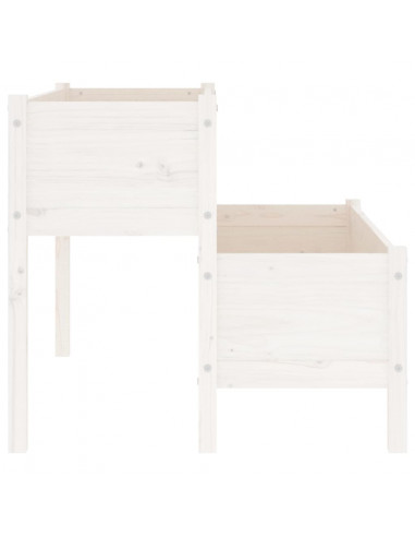 Fioriera Bianca 110x84x75 cm in Legno Massello di Pino