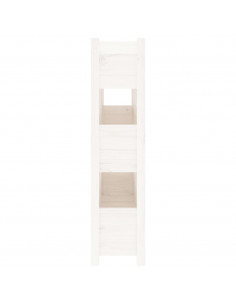 Fioriera Bianca 112x25x104,5 cm in Legno Massello di Pino 2