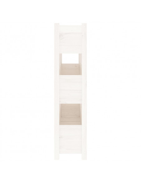 Fioriera Bianca 112x25x104,5 cm in Legno Massello di Pino