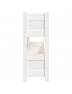 Fioriera Bianca 77x25x66 cm in Legno Massello di Pino 2