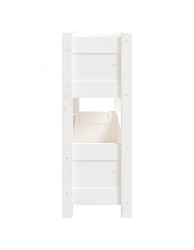 Fioriera Bianca 77x25x66 cm in Legno Massello di Pino