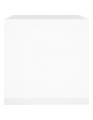 Fioriera Bianco Lucido 40x40x40 cm in Legno Multistrato