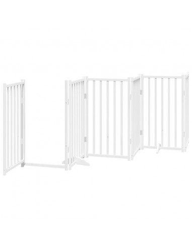 Cancello Cani Porta Pieghevole Bianco 12 Pannelli 600 cm Pioppo