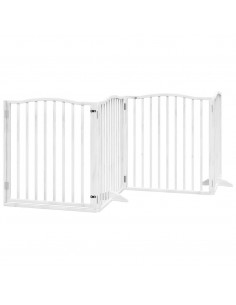 Cancello Cani Porta Pieghevole Bianco 12 Pannelli 640 cm Pioppo 2