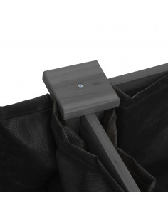 Fioriera con Fodera Grigia 203x53x76cm Legno Massello di Abete