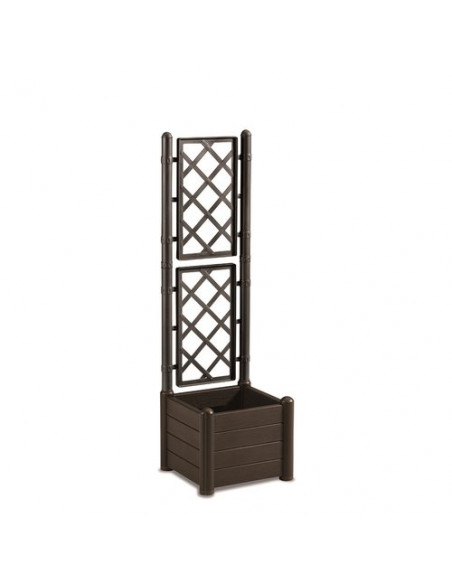 Fioriera con grigliato Stefanplast 80037 Italia Marrone moka Marrone m