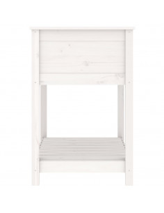 Fioriera con Mensola Bianca 82,5x54x81cm in Legno Massello Pino 2