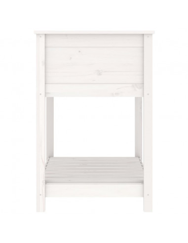 Fioriera con Mensola Bianca 82,5x54x81cm in Legno Massello Pino